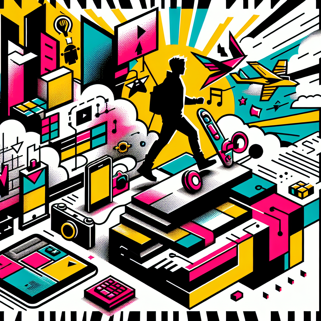 Person stepping away from screens into real world personal development and offline living