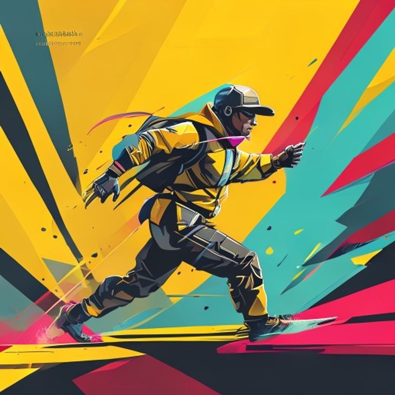 Massive action momentum concept with a person taking the first step toward progress, visualized like an RPG quest starting point