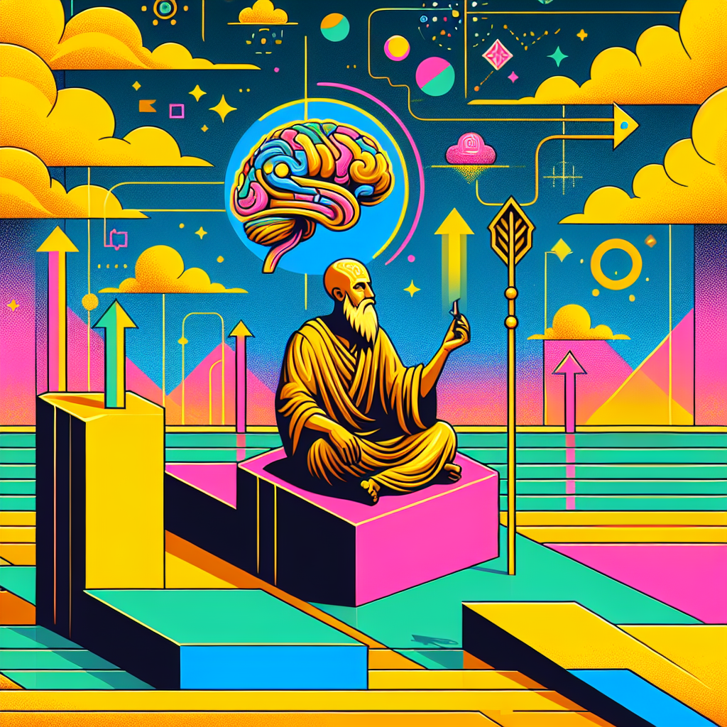 A sage contemplating their journey, examining life's broader perspective for greater clarity and purpose