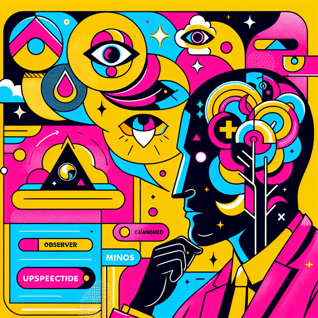 A character contemplating their journey, utilizing the observer's mindset for intentional decision-making