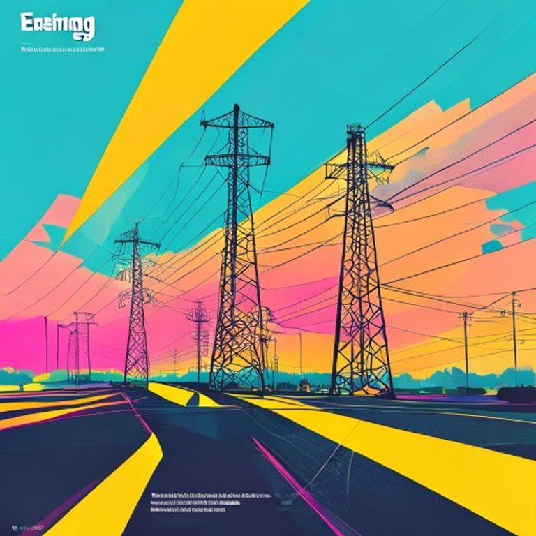 Energy systems and human flourishing with power lines, clean energy infrastructure, and affordable power concept