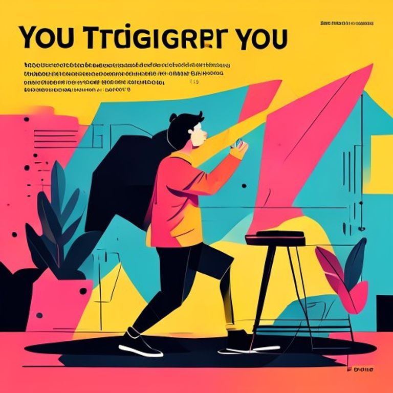 Triggers explained with a nervous system and emotional control concept, showing a person pausing before reacting